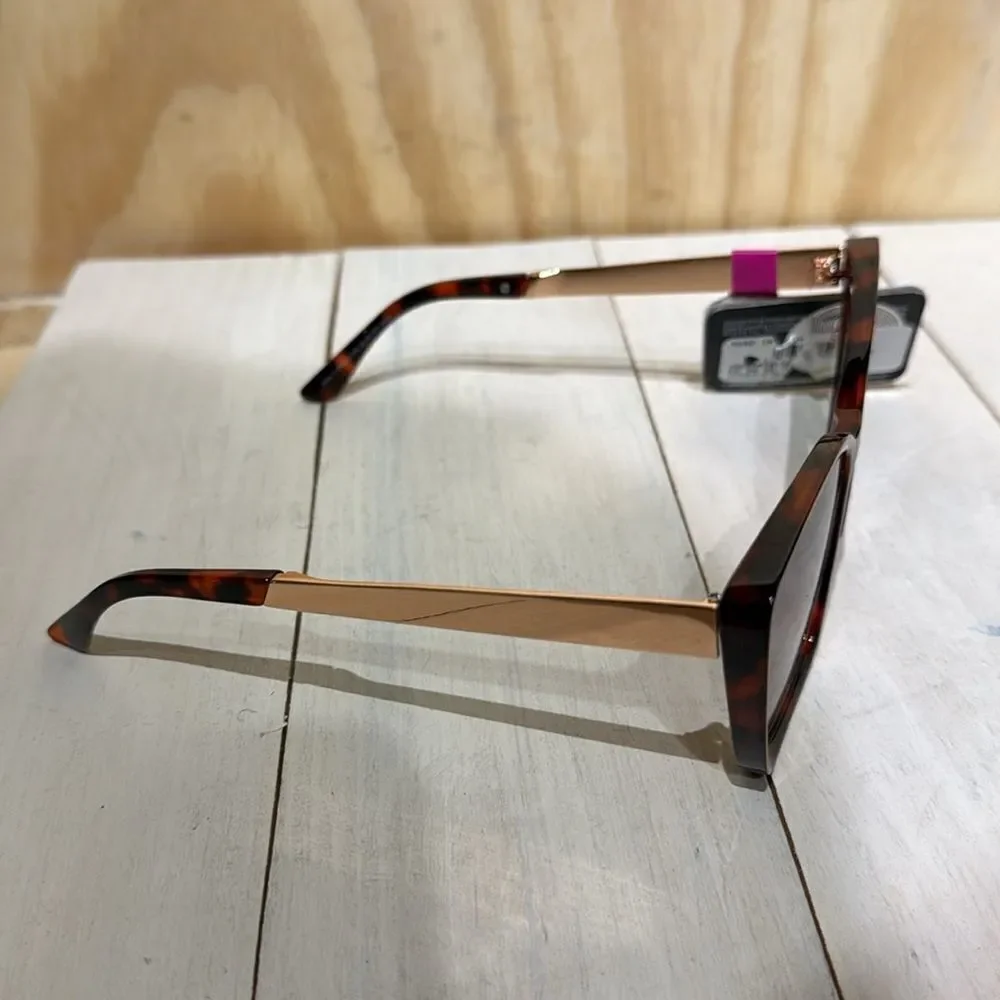 Foster Grant Cat Eye Sunglasses KG 20 06 TRT  Embedded Browns Tort Brand New